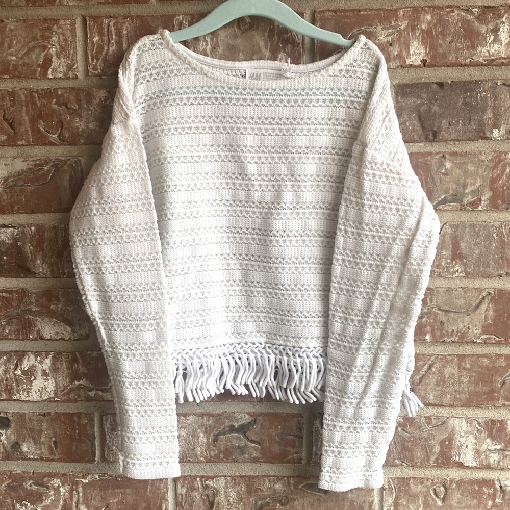 H&M Girls - white Crochet top Sz 8/10
